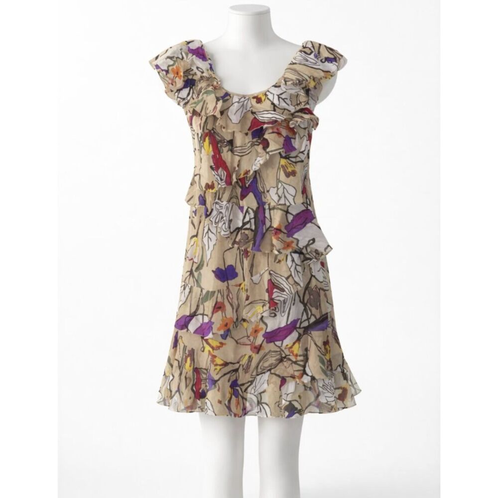 Liu Jo (Milan) Floral Pattern Dress Fully Lined Ruffle Off Shoulder Dress EUC